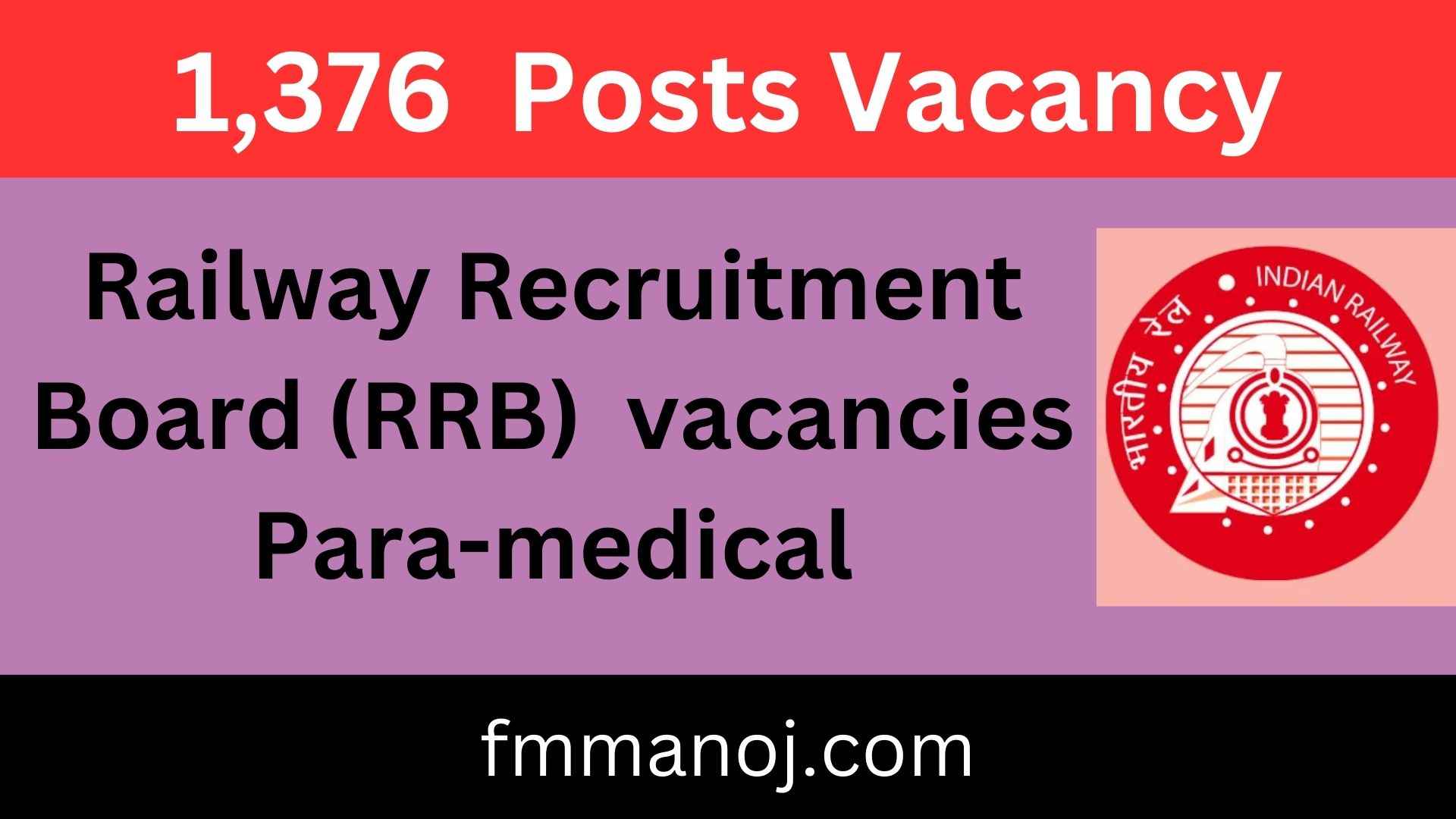 Railway Recruitment Board (RRB) vacancies Para-medical